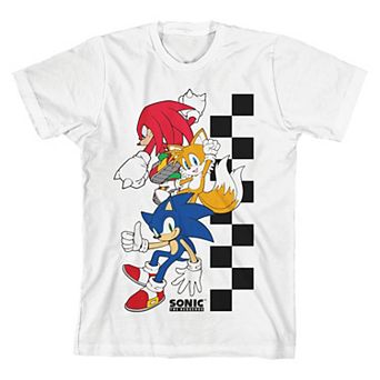 Boys 8-20 Checkered Sonic The Hedgehog Graphic Tee