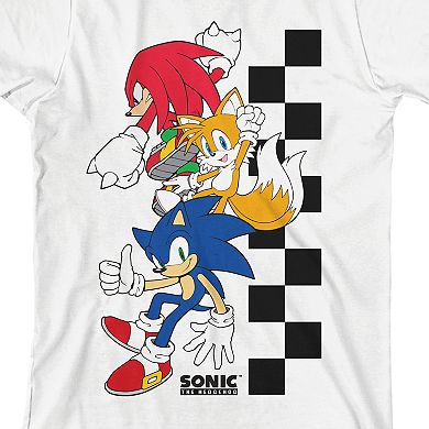 Boys 8-20 Checkered Sonic The Hedgehog Graphic Tee