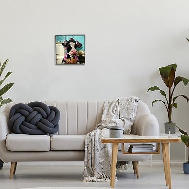 Stupell Home Decor Kitchen Baking Cow Apron Hair Rolls Wall Art