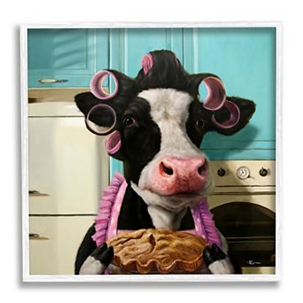 Stupell Home Decor Kitchen Baking Cow Wall Art