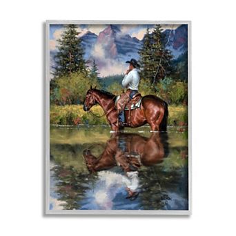 Stupell Home Decor Equestrian Gray Frame Wall Art