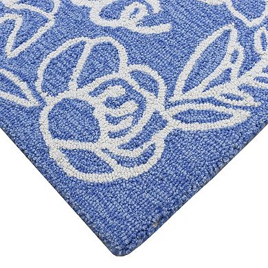 Sonoma Goods For Life® Blue Hello Floral Hooked Rug