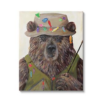 Stupell Home Decor Fisherman Outfit Brown Grizzly Bear Wall Art
