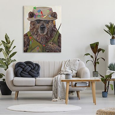 Stupell Home Decor Fisherman Outfit Brown Grizzly Bear Wall Art