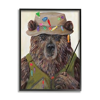 Stupell Home Decor Fisherman Outfit Brown Grizzly Bear Wall Art