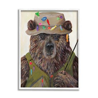 Stupell Home Decor Fisherman Outfit Brown Grizzly Bear Wall Art