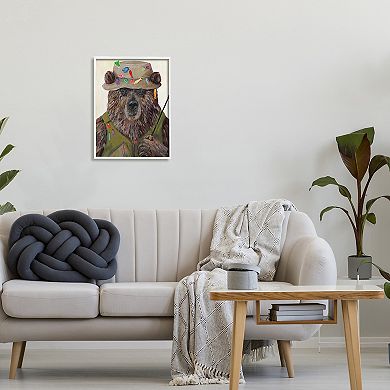 Stupell Home Decor Fisherman Outfit Brown Grizzly Bear Wall Art