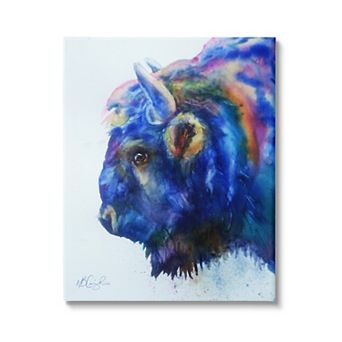 Stupell Home Decor Unique Vibrant Blue Bison Wall Art