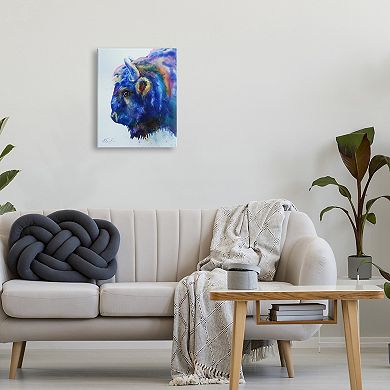 Stupell Home Decor Unique Vibrant Blue Bison Bold Design Wall Art
