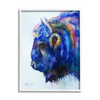 Stupell Home Decor Unique Vibrant Blue Bison Wall Art