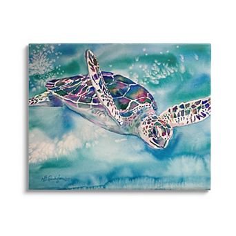 Stupell Home Decor Sea Turtle Swimming Canvas Wall Art