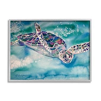 Stupell Home Decor Sea Turtle Swimming Wall Art
