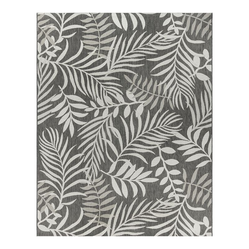 Gertmenian Paseo Akimbo Indoor Outdoor Rug, Grey, 5X7 Ft