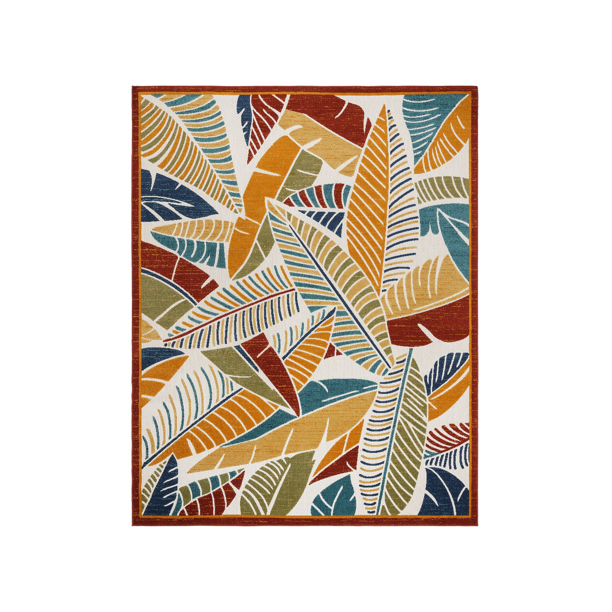 Gertmenian Fosel Lagos Indoor Outdoor Rug, Ivory Team