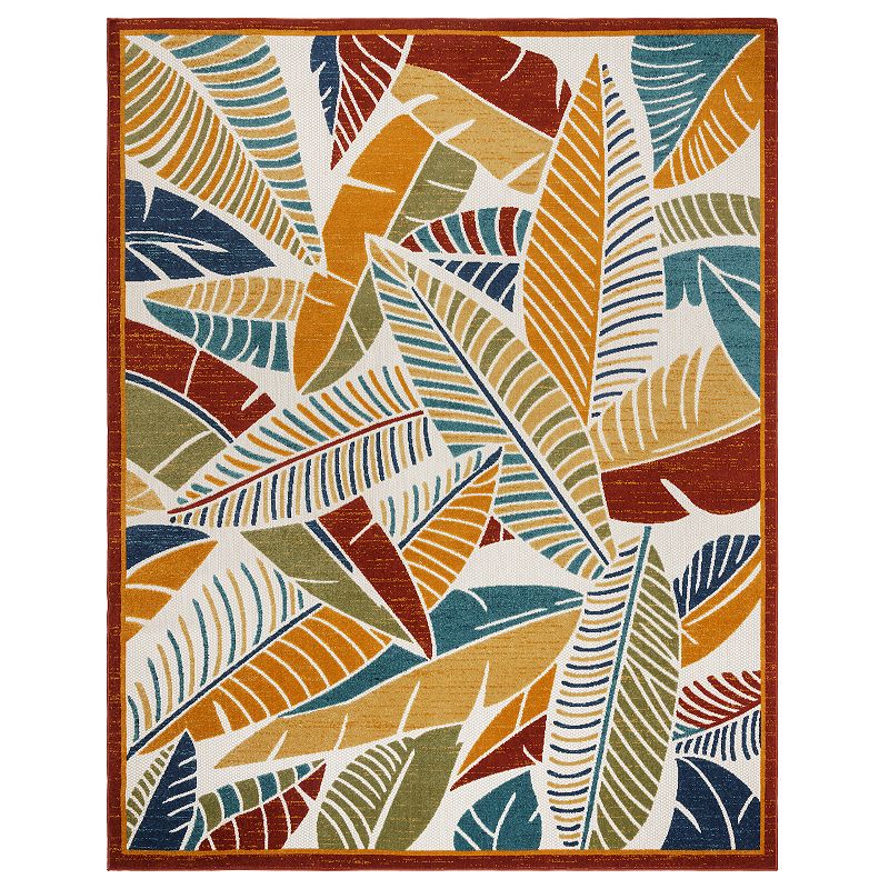 Gertmenian Fosel Lagos Indoor Outdoor Rug, Orange, 9X13 Ft