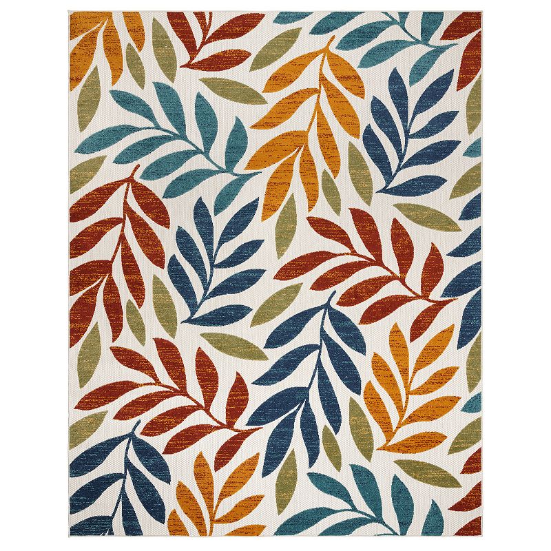 Gertmenian Fosel Folia Indoor Outdoor Rug, Orange, 9X13 Ft