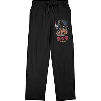 Men's Black Godzilla Pajama Pants