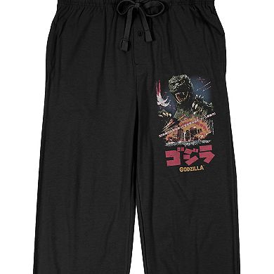 Men's Black Godzilla Pajama Pants