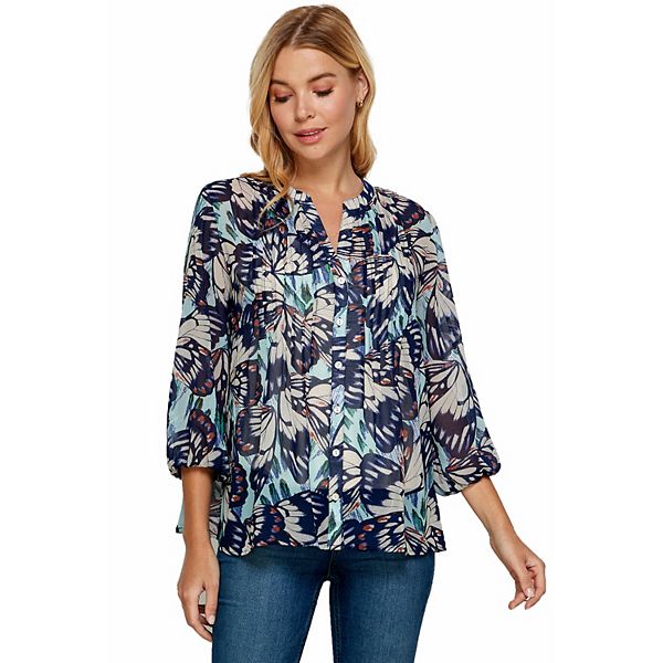 DressBarn Butterfly Print Blouse