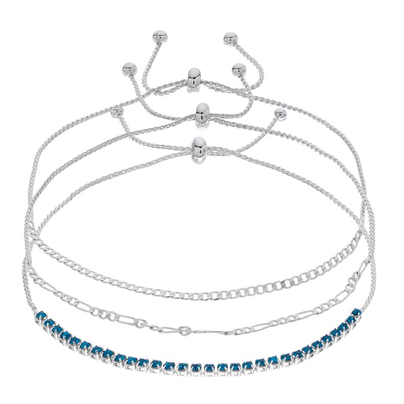 61159502 Brilliance Crystal Bracelet Trio Set, Womens, Blue sku 61159502