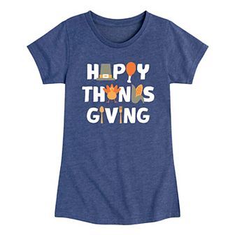 Girls 7-16 Happy Thanksgiving Graphic Tee