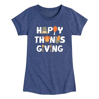 Girls 7-16 Happy Thanksgiving Graphic Tee
