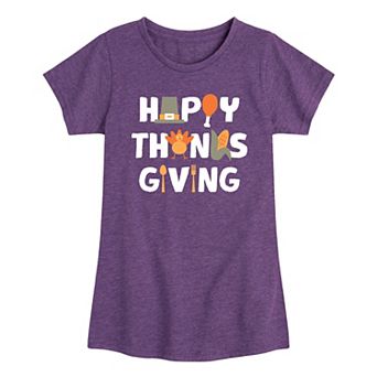 Girls 7-16 Happy Thanksgiving Graphic Tee