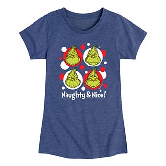 Girls 7-16 Dr. Seuss The Grinch Naughty Nice Graphic Tee