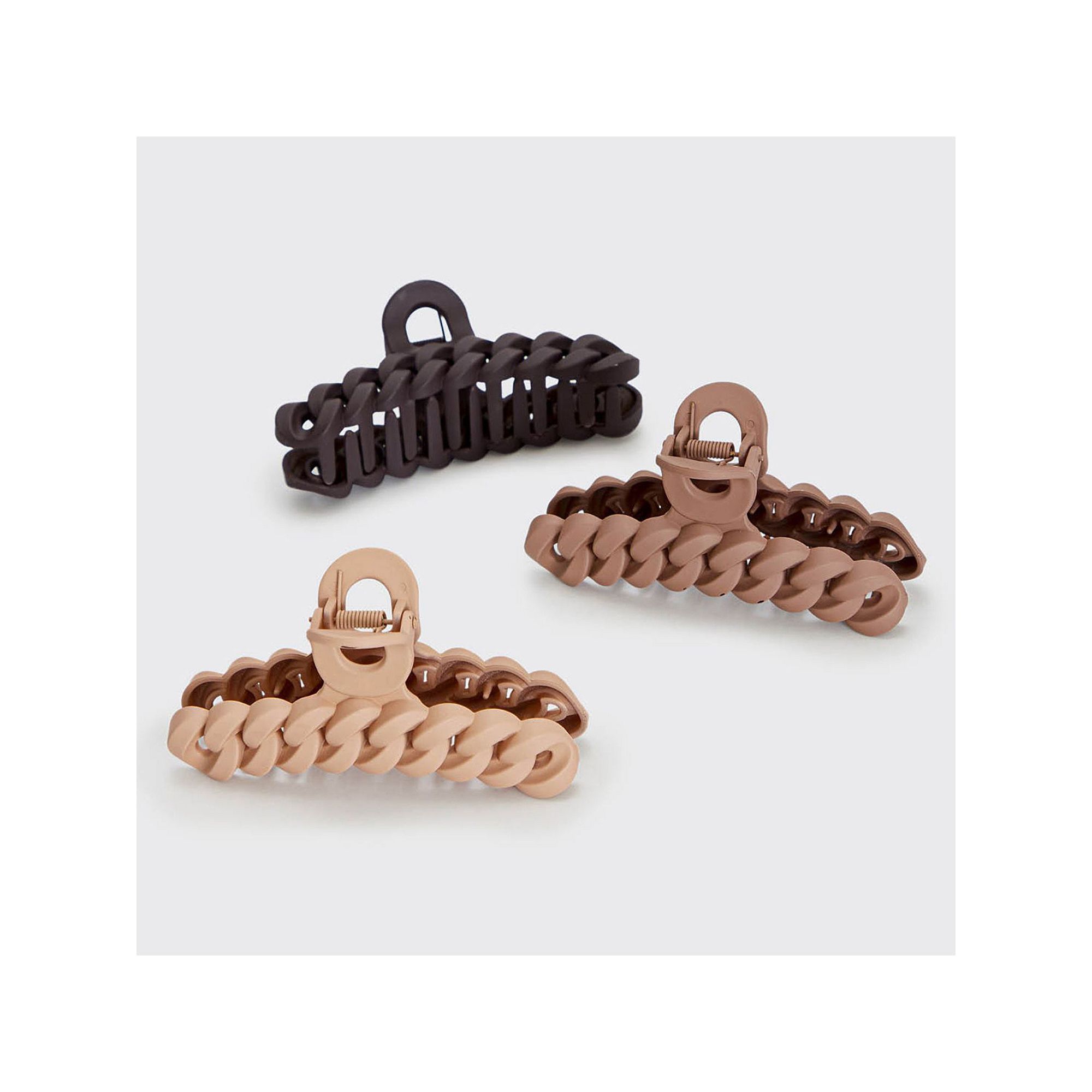Kitsch Eco-Friendly Chain Claw Clip 3-pc. Set - Neutrals