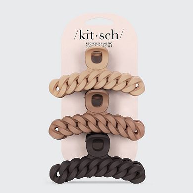 Kitsch Eco-friendly Chain Claw Clip 3-pc. Set - Neutrals