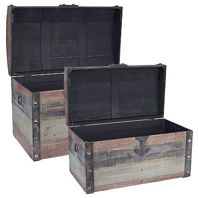 Household Essentials Weathered Wood Dome 2-pc. Trunk Set