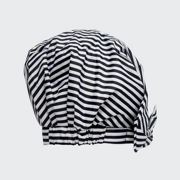 Kitsch Recycled Polyester Luxe Striped Shower Cap