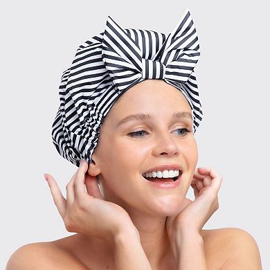 Kitsch Recycled Polyester Luxe Striped Shower Cap