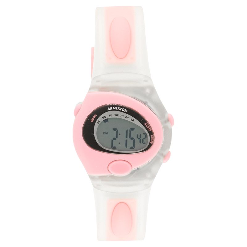 Armitron Women's Pro Sport EL LCD Retro Chronograph Watch - 45-7138TPK, Size: Medium, Pink