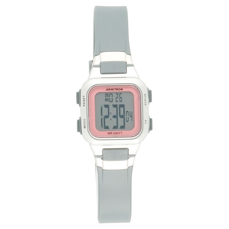 Armitron Women's Pro Sport EL LCD Chronograph Watch - 45-7139PGY, Size: XS, Gray