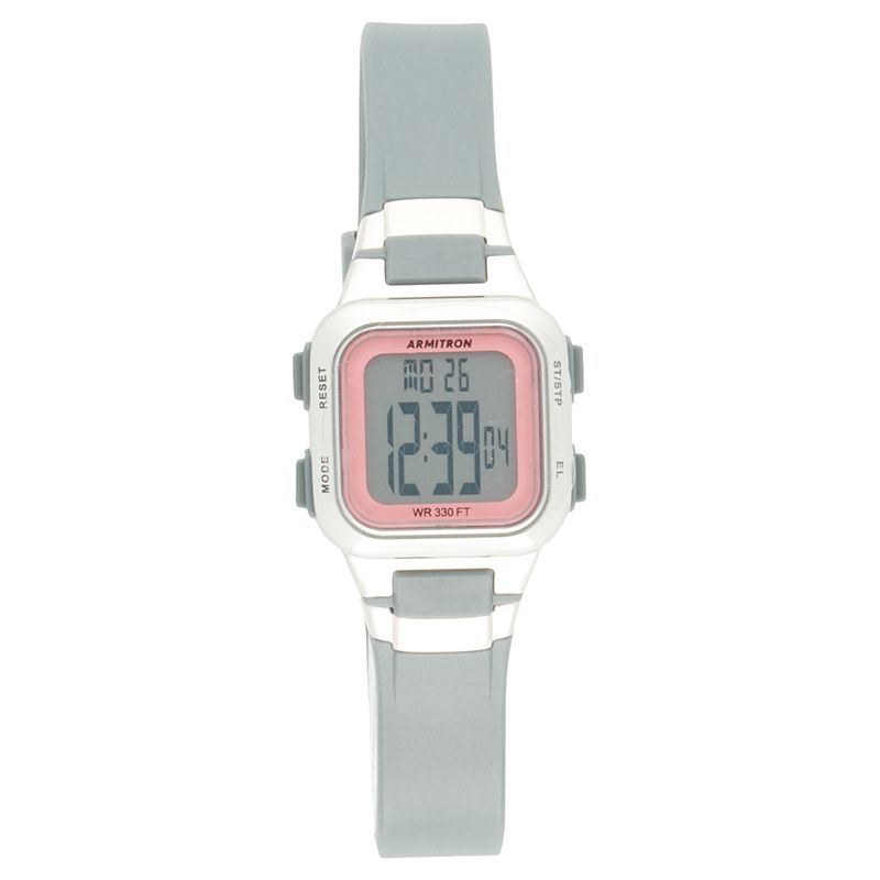 Armitron Womens Pro Sport EL LCD Chronograph Watch, Size: XS, Grey