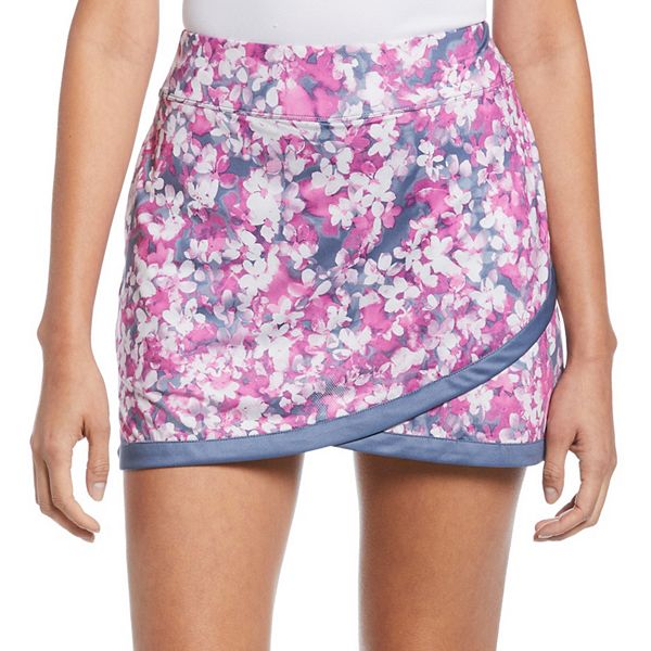 Women's Grand Slam Floral Mesh FauxWrap Golf Skort
