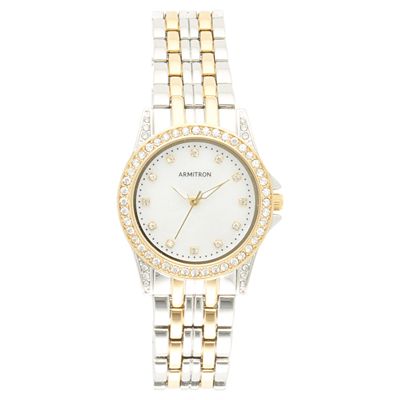 Armitron Women's Crystal Mother-of-Pearl Two-Tone Watch Kohl's