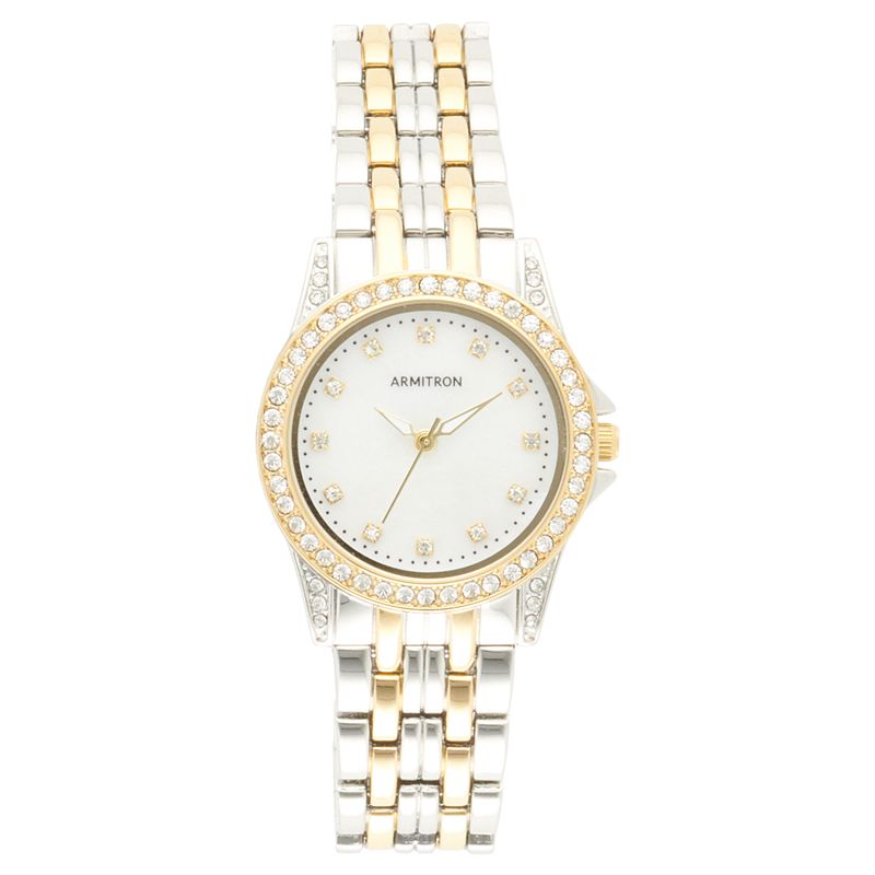 Armitron Womens Crystal & Mother-of-Pearl Two-Tone Watch - 75-5804MPTT, Si