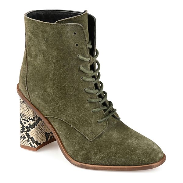 Journee Signature Edda Tru Comfort Foam™ Women's Suede Combat Boots - Olive (7.5)