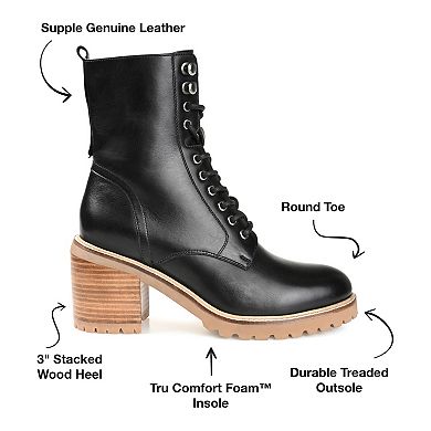 Journee Signature Malle Tru Comfort Foam™ Women's Leather Combat Boots