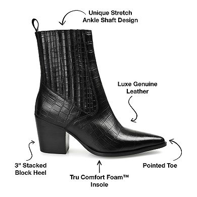 Journee Signature Markka Tru Comfort Foam™ Women's Leather Ankle Boots