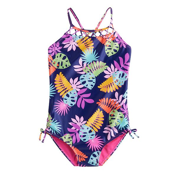 Girls 7-16 SO® High Neck One-Piece Swimsuit
