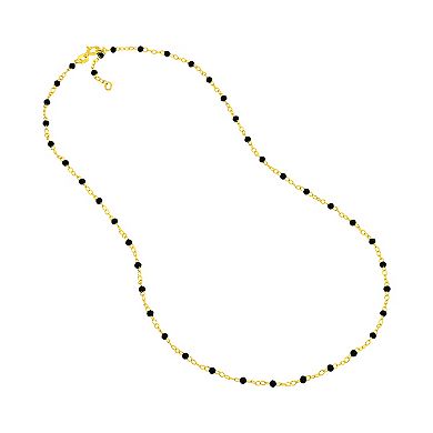 Color Romance 14k Gold Colored Enamel Bead Adjustable Necklace