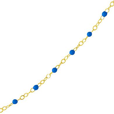 Color Romance 14k Gold Colored Enamel Bead Adjustable Necklace