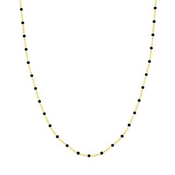 Color Romance 14k Gold Colored Enamel Bead Adjustable Necklace