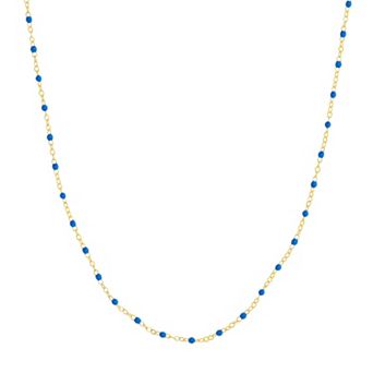 Color Romance 14k Gold Colored Enamel Bead Adjustable Necklace
