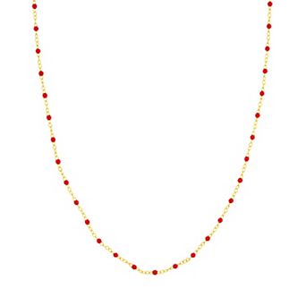 Color Romance 14k Gold Colored Enamel Bead Adjustable Necklace