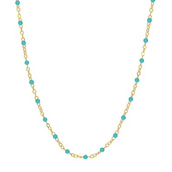 Color Romance 14k Gold Colored Enamel Bead Adjustable Necklace