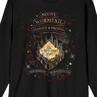 Men's Harry Potter Marauders Map Long Sleeve Tee